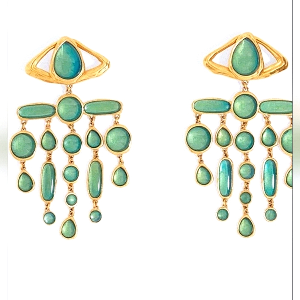 🌹Schiaparelli Green  eyes earrings - Picture 5 of 12